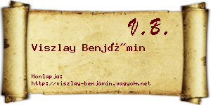 Viszlay Benjámin névjegykártya