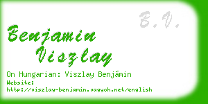 benjamin viszlay business card